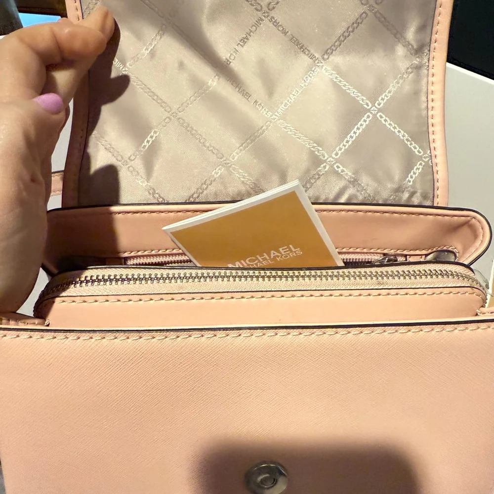 NEW Michael Michael Kors Harrison Medium Saffiano Leather Backpack Powder Pink N